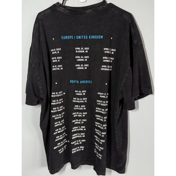 Zach Bryan Short Sleeve T-Shirt Burn Burn Burn Tour Size XXL 2XL Black Acid Wash - Picture 2 of 9